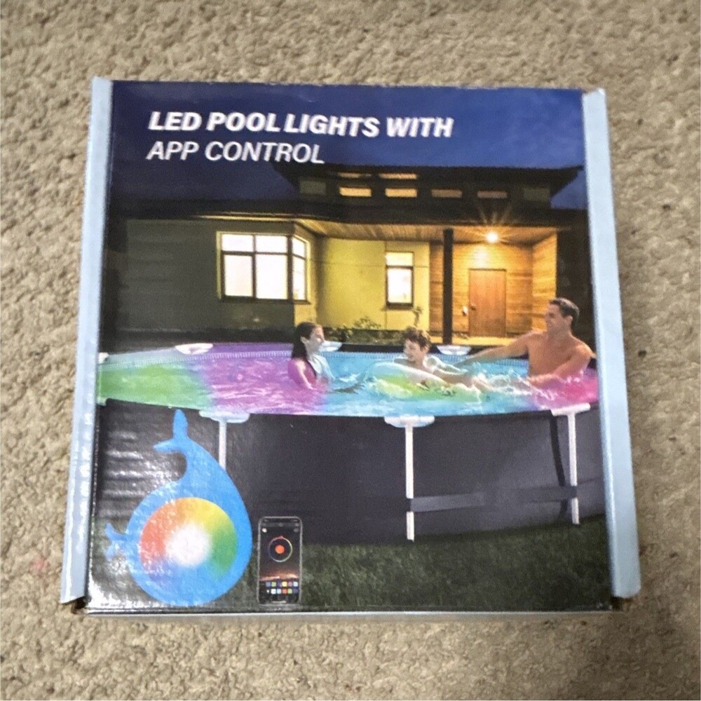 FESTDSOR LED Pool Light App Control RGB Multicolor IP68 10W 400lm 2 Boxes